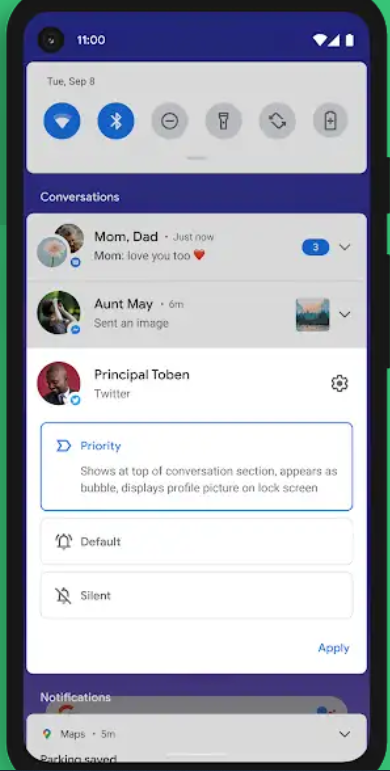 screenshot of Android 11